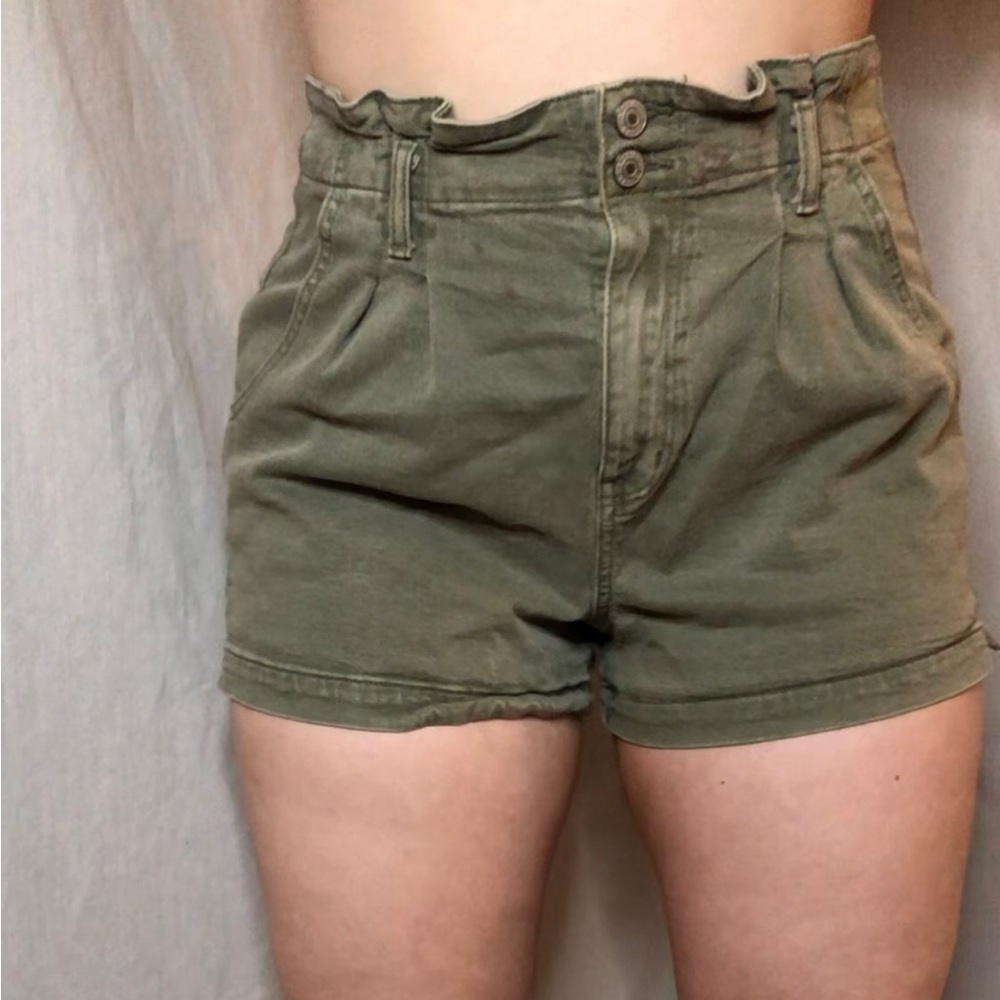 AE Dusty Green Denim Shorts Size 10